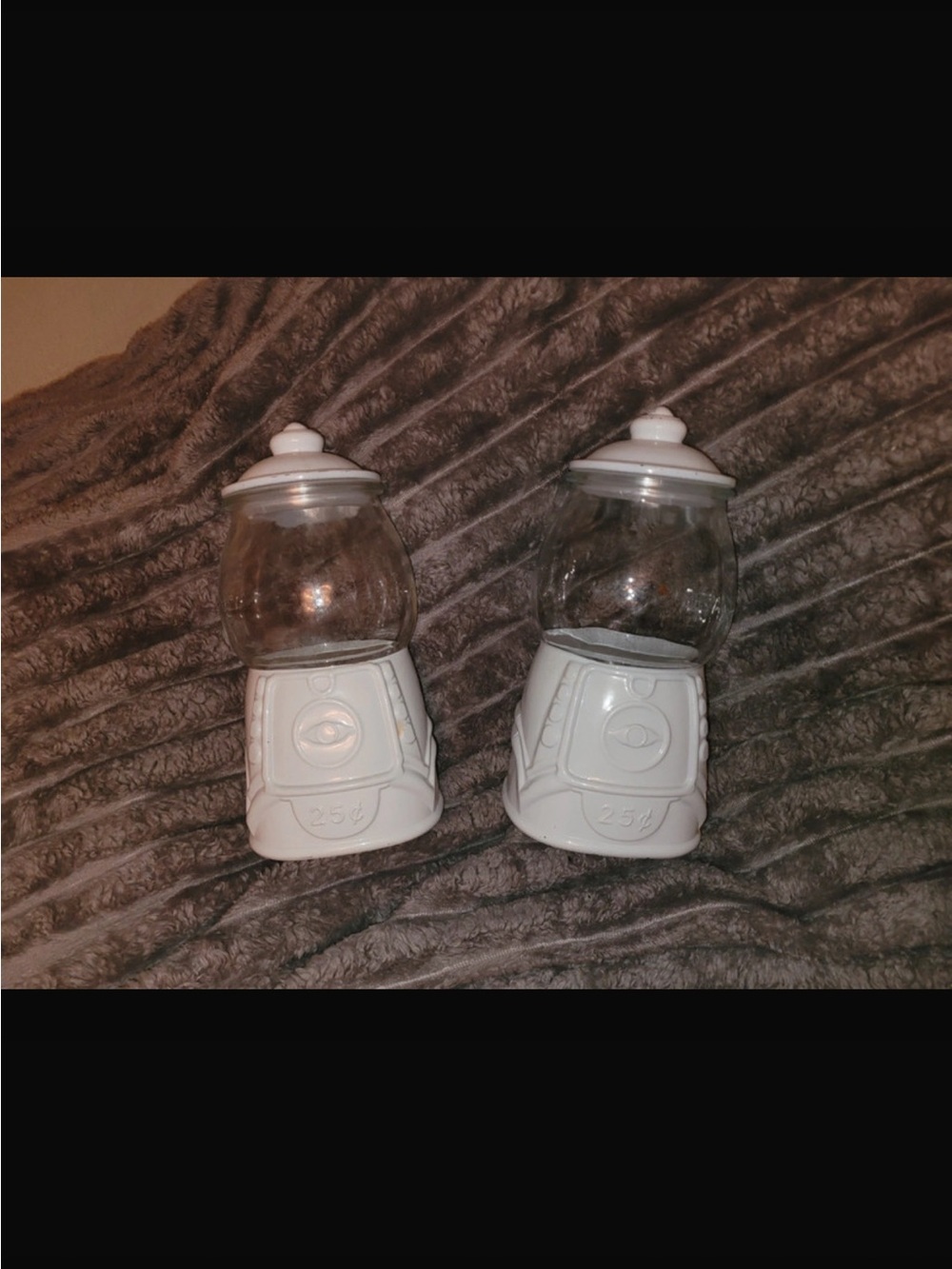 White Ceramic Gumball Machine Salt and Pepper Shakers (Set of 2)